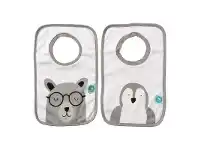 Baby Bunting All4Ella Pullover Head Bib Penguin/Bear Grey 2 Pack offer