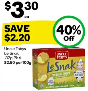 Woolworths Uncle Tobys Le Snak 132g Pk 6 offer