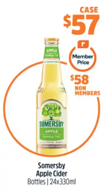 Woolworths Somersby Apple Cider Bottles 24x330ml offer