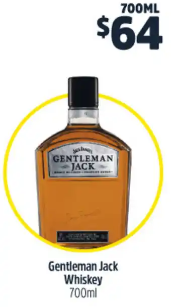 Woolworths Gentleman Jack Whiskey 700ml offer