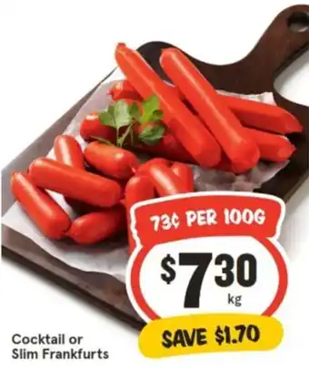 IGA Cocktail or Slim Frankfurts offer