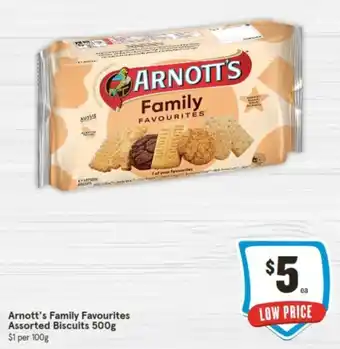 IGA Arnott's Family Favourites Assorted Biscuits 500g offer