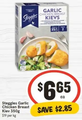 IGA Steggles Garlic Chicken Breast Kiev 350g offer