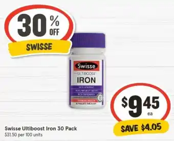 IGA Swisse Ultiboost Iron 30 Pack offer