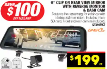 Autopro 9" CLIP ON REAR VIEW MIRROR WITH REVERSE MONITOR & DASH CAM offer