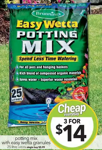 potting mix with easy wetta granules