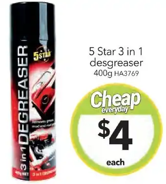 Cheap as Chips 5 Star 3 in 1 desgreaser 400g offer