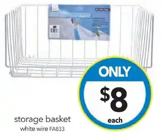 Cheap as Chips storage basket white wire offer