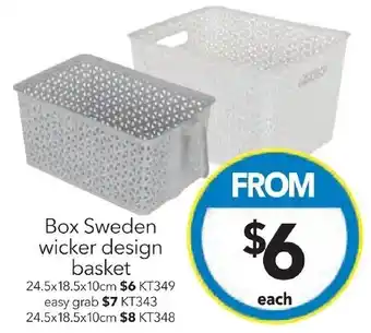 Cheap as Chips Box Sweden wicker design basket 24.5x18.5x10cm offer