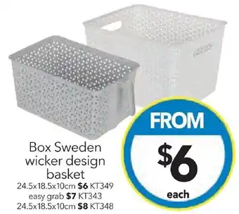 Cheap as Chips Box Sweden wicker design basket 24.5x18.5x10cm offer