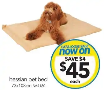 Cheap as Chips hessian pet bed 73x108cm offer