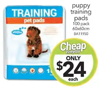 puppy training pads 100 pack 60x60cm