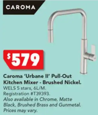 Harvey Norman Caroma 'Urbane II' Pull-Out Kitchen Mixer - Brushed Nickel offer