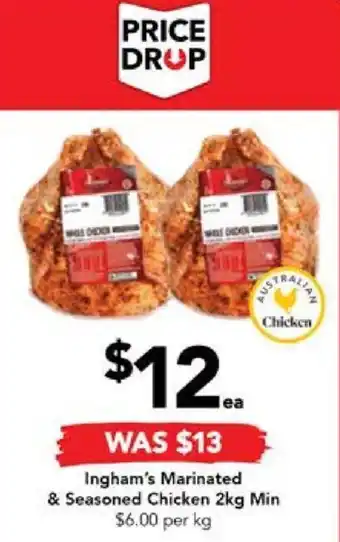Drakes Ingham's Marinated & Seasoned Chicken 2kg Min offer
