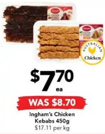 Drakes Ingham's Chicken Kebabs 450g offer