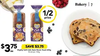Drakes Mighty Soft Cafe Style Raisin Toast 600g offer