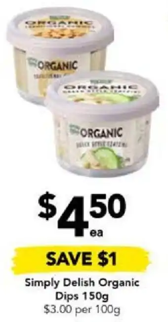 Drakes Simply Delish Organic Dips 150g offer