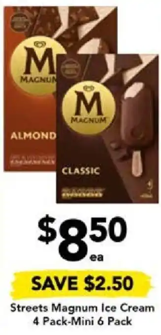 Drakes Streets Magnum Ice Cream 4 Pack-Mini 6 Pack offer