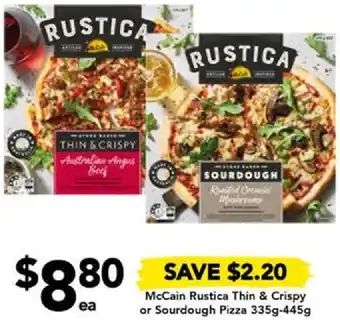 Drakes McCain Rustica Thin & Crispy or Sourdough Pizza 335g-445g offer