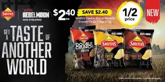 Drakes Smith's Crinkle Cut or Double Crunch Chips 150g-170g offer