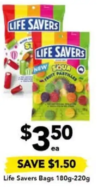 Drakes Life Savers Bags 180g-220g offer