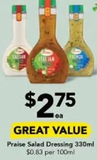Drakes Praise Salad Dressing 330ml offer