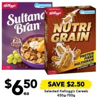 Drakes Selected Kellogg's Cereals 450g-700g offer