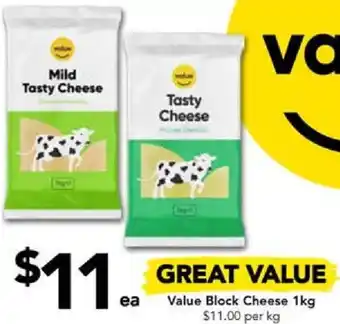Drakes Value Block Cheese 1kg offer