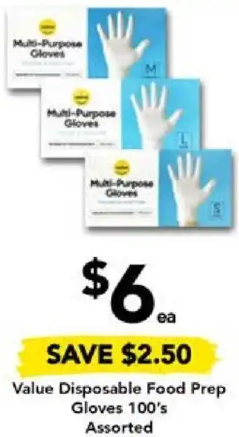 Drakes Value Disposable Food Prep Gloves 100's Assorted offer