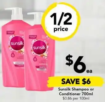 Drakes Sunsilk Shampoo or Conditioner 700ml offer