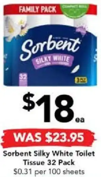 Drakes Sorbent Silky White Toilet Tissue 32 Pack offer