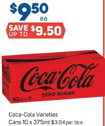 Foodland Coca-Cola Varieties Cans 10 x 375ml offer