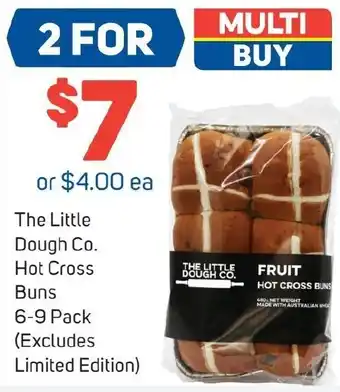 Foodland The Little Dough Co. Hot Cross Buns 6-9 Pack offer