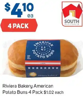 Foodland Riviera Bakery American Potato Buns 4 Pack offer