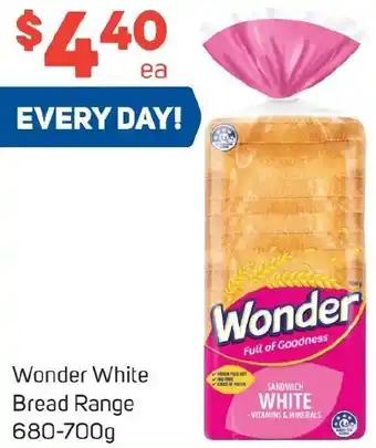 Foodland Wonder White Bread Range 680-700g offer