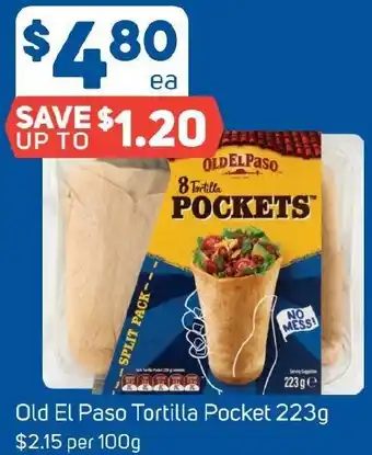 Foodland Old El Paso Tortilla Pocket 223g offer