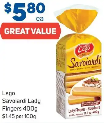 Foodland Lago Savoiardi Lady Fingers 400g offer