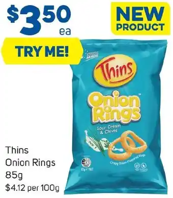 Foodland Thins Onion Rings 85g offer