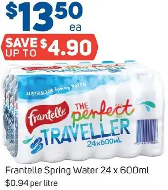 Foodland Frantelle Spring Water 24 x 600ml offer