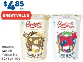 Foodland Brownes Natural Yoghurt 1kg offer