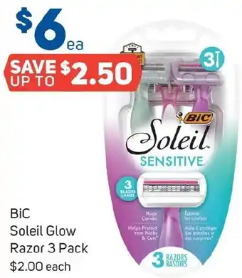 Foodland BIC Soleil Glow Razor 3 Pack offer