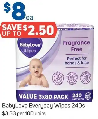 Foodland BabyLove Everyday Wipes 240s offer