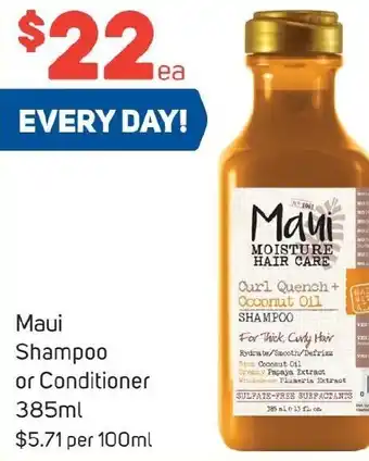 Foodland Maui Shampoo or Conditioner 385ml offer