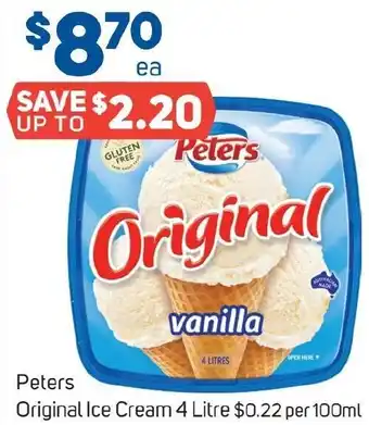 Foodland Peters Original Ice Cream 4 Litre offer