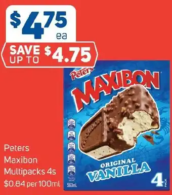 Foodland Peters Maxibon Multipacks 4s offer