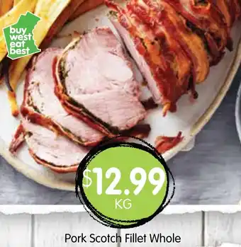 Spudshed Pork Scotch Fillet Whole per klg offer