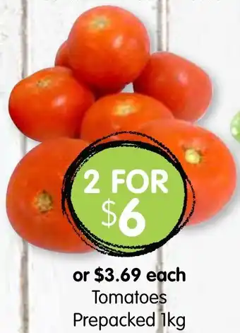 Spudshed Tomatoes Prepacked 1kg offer
