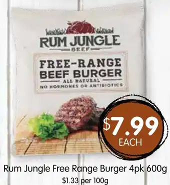 Spudshed Rum Jungle Free Range Burger 4pk 600g offer