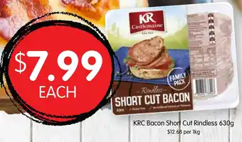 Spudshed KRC Bacon Short Cut Rindless 630g offer