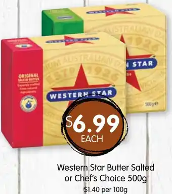 Spudshed Western Star Butter Salted or Chef's Choice 500g offer
